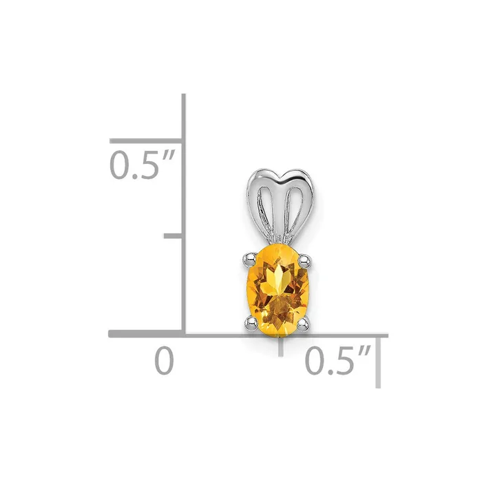 Sterling Silver Rhodiumplated Citrine Pendant TreasureFineJewelers Necklaces