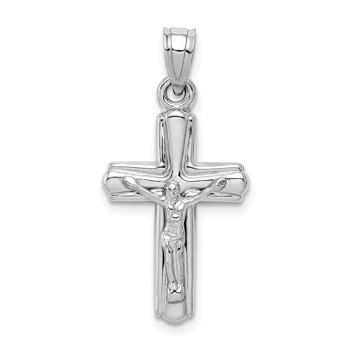 Sterling Silver Rhodiumplated Hollow Crucifix Pendant TreasureFineJewelers Necklaces Sterling Silver Rhodiumplated Hollow Crucifix Pendant TreasureFineJewelers Necklaces