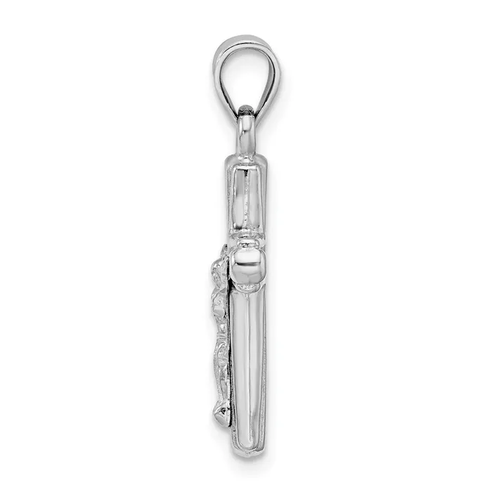 Sterling Silver Rhodiumplated Hollow Crucifix Pendant TreasureFineJewelers Necklaces