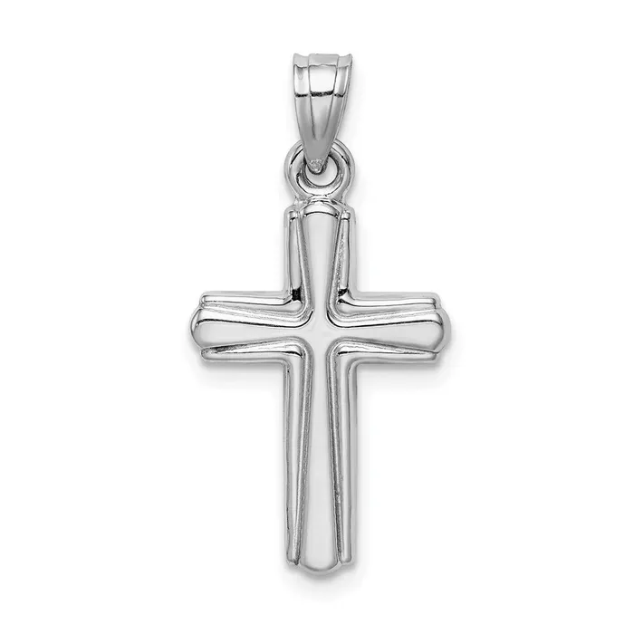 Sterling Silver Rhodiumplated Hollow Crucifix Pendant TreasureFineJewelers Necklaces