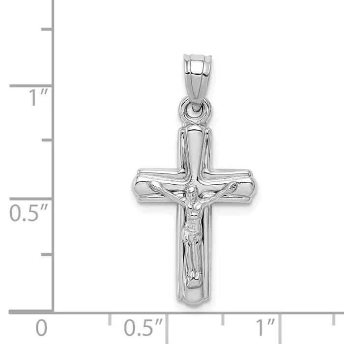Sterling Silver Rhodiumplated Hollow Crucifix Pendant TreasureFineJewelers Necklaces