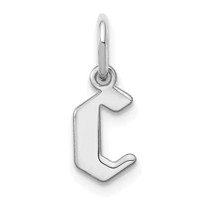 Sterling Silver Rhodiumplated Lower case Letter C Initial Pendant TreasureFineJewelers Necklaces Sterling Silver Rhodiumplated Lower case Letter C Initial Pendant TreasureFineJewelers Necklaces