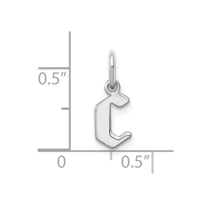 Sterling Silver Rhodiumplated Lower case Letter C Initial Pendant TreasureFineJewelers Necklaces