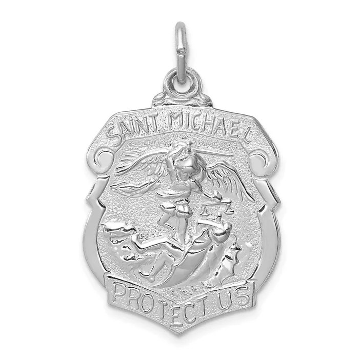 Sterling Silver Saint Michael Badge Medal TreasureFineJewelers Rings