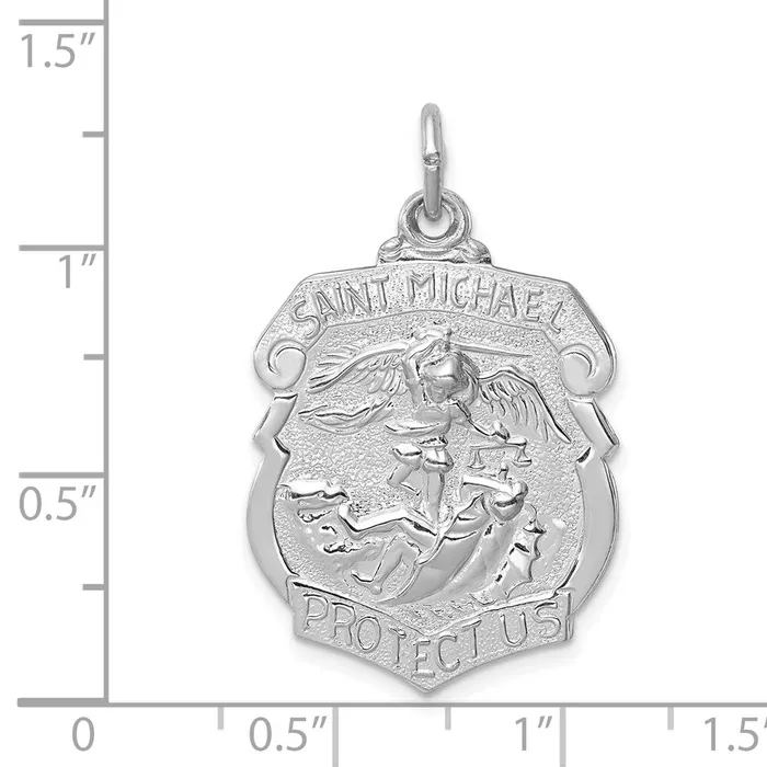 Sterling Silver Saint Michael Badge Medal TreasureFineJewelers Rings