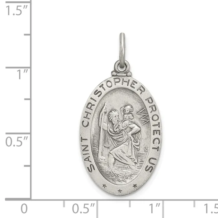 Sterling Silver StChristopher Soccer Medal TreasureFineJewelers Rings