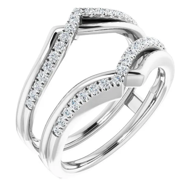 TreasureFineJeweler Rings 14K White 14 CTW Natural Diamond Ring Guard