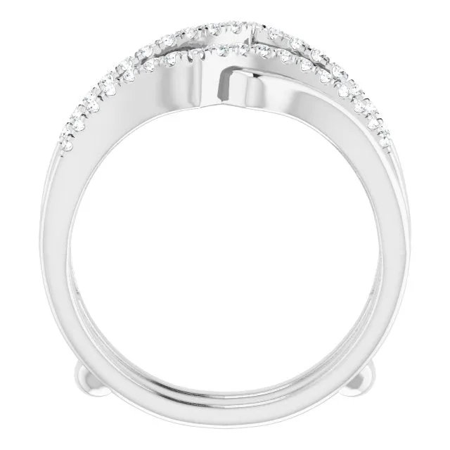 TreasureFineJeweler Rings 14K White 14 CTW Natural Diamond Ring Guard