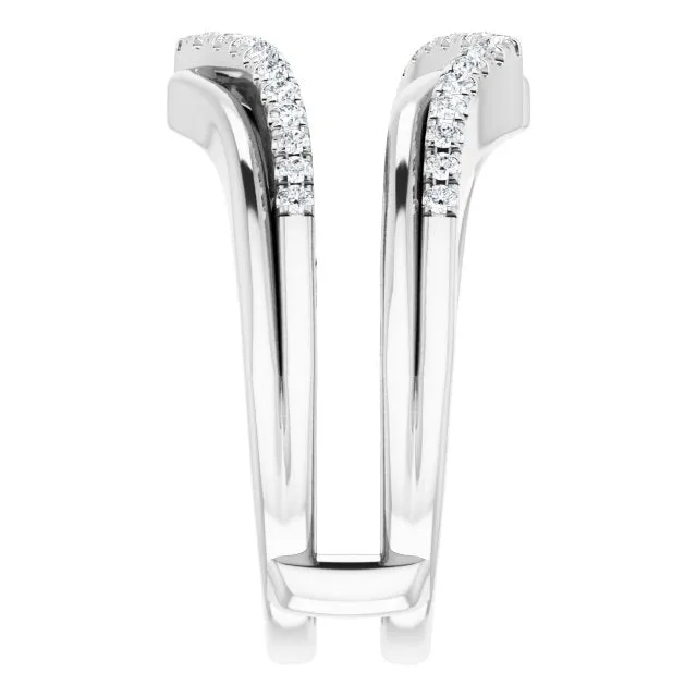 TreasureFineJeweler Rings 14K White 14 CTW Natural Diamond Ring Guard