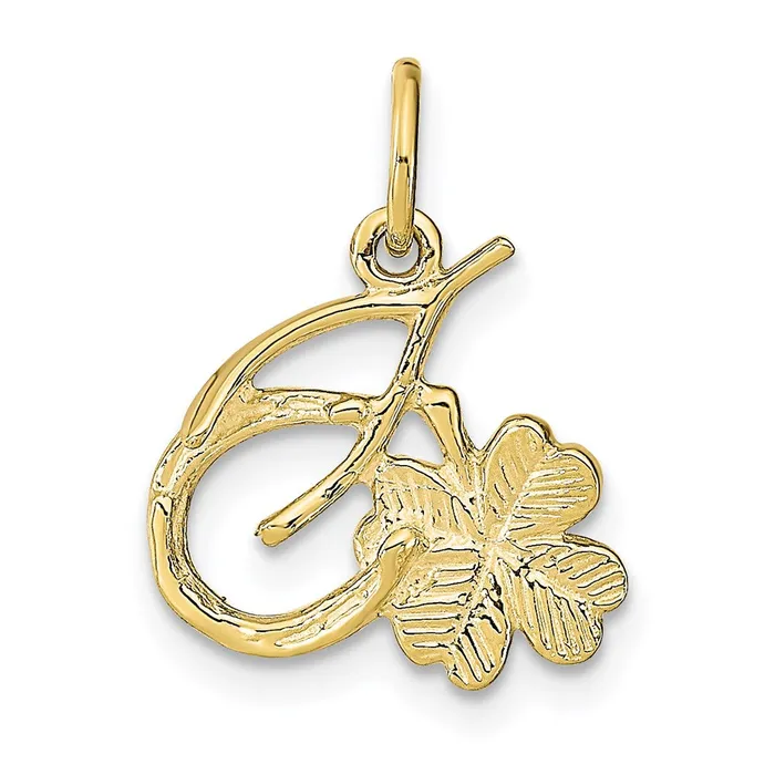 TreasureFineJewelers 10K Solid Horseshoe Wishbone and Shamrock Charm Charm Necklaces TreasureFineJewelers 10K Solid Horseshoe Wishbone and Shamrock Charm Charm Necklaces