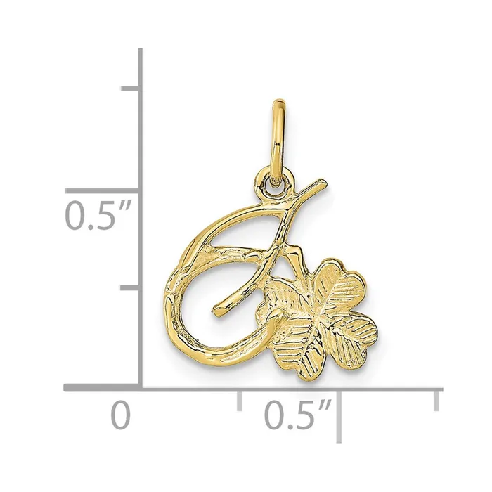 TreasureFineJewelers 10K Solid Horseshoe Wishbone and Shamrock Charm Charm Necklaces