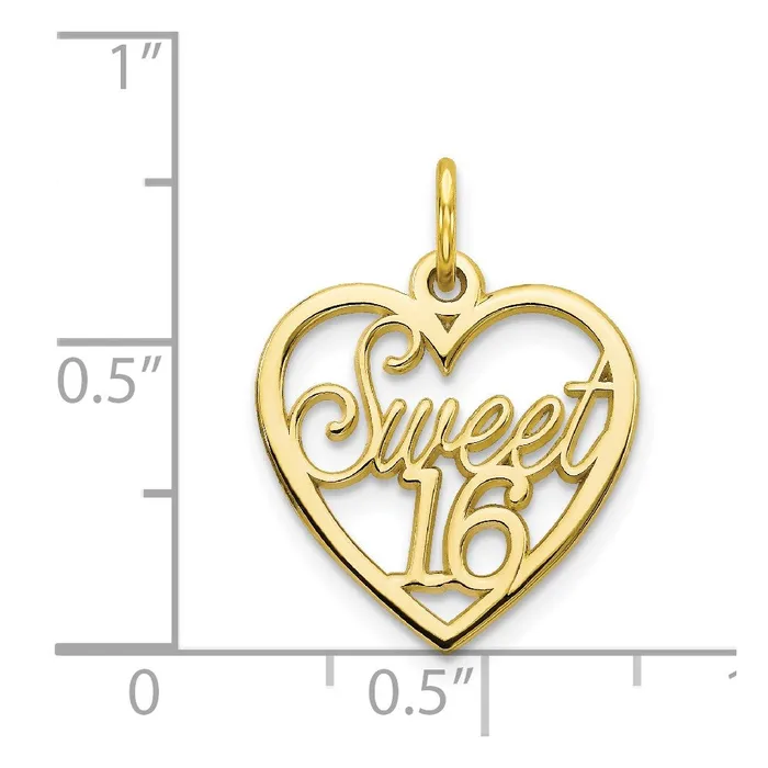 TreasureFineJewelers 10k SWEET 16 Charm Charm Necklaces