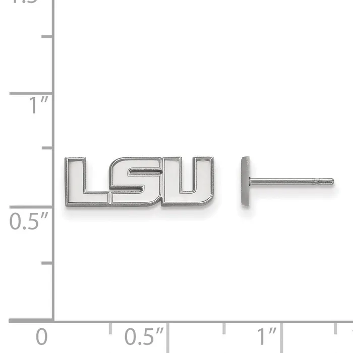 TreasureFineJewelers 10K White Gold Louisiana State University Xs Post Earrings Earrings