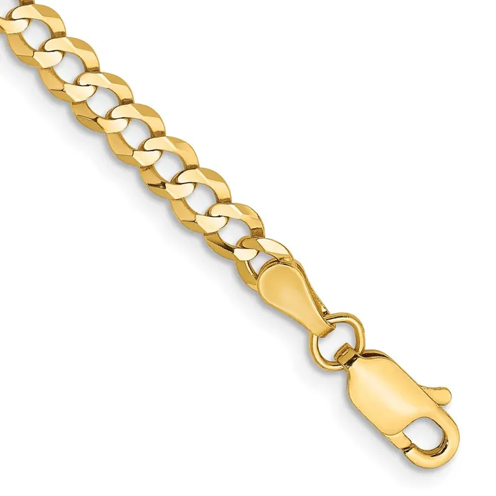 TreasureFineJewelers 14K 7 inch 37mm Lightweight Flat Cuban with Lobster Clasp Bracelet Bracelets TreasureFineJewelers 14K 7 inch 37mm Lightweight Flat Cuban with Lobster Clasp Bracelet Bracelets