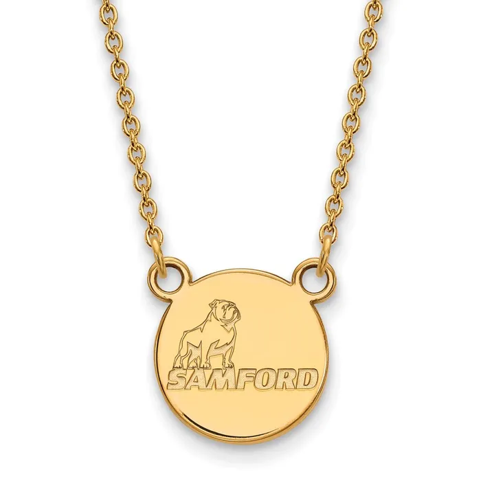 TreasureFineJewelers 14k Gold Samford University Small Pendant Necklace Necklaces