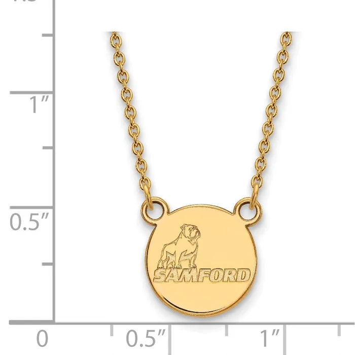 TreasureFineJewelers 14k Gold Samford University Small Pendant Necklace Necklaces