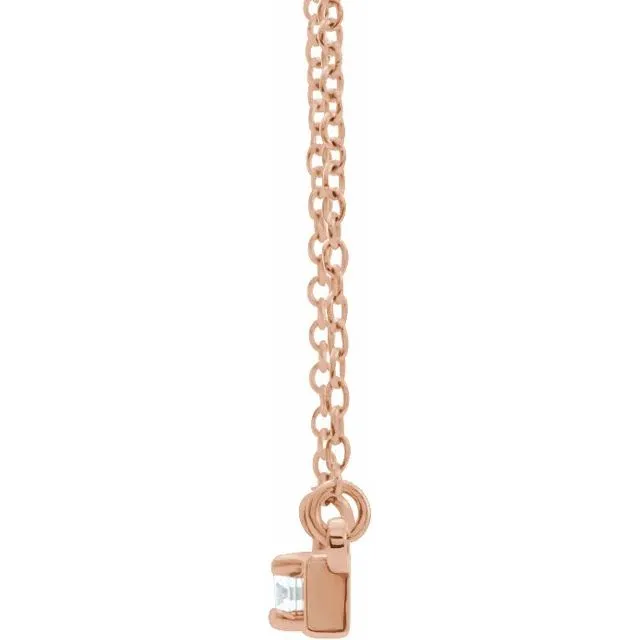 TreasureFineJewelers 14K Rose 110 CTW Diamond Bar 175 Necklace Necklaces