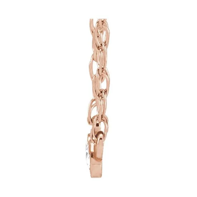 TreasureFineJewelers 14K Rose Gold 03 CTW Rose GoldCut Natural Diamond 18 Necklace Necklaces