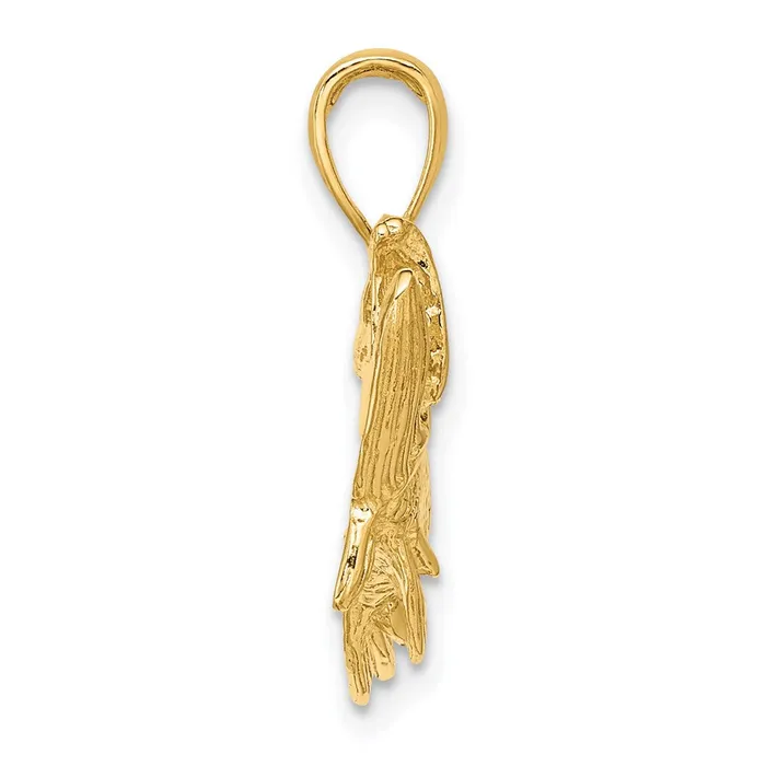 TreasureFineJewelers 14K Tarpon Fish wOpen Mouth Charm Charm Necklaces