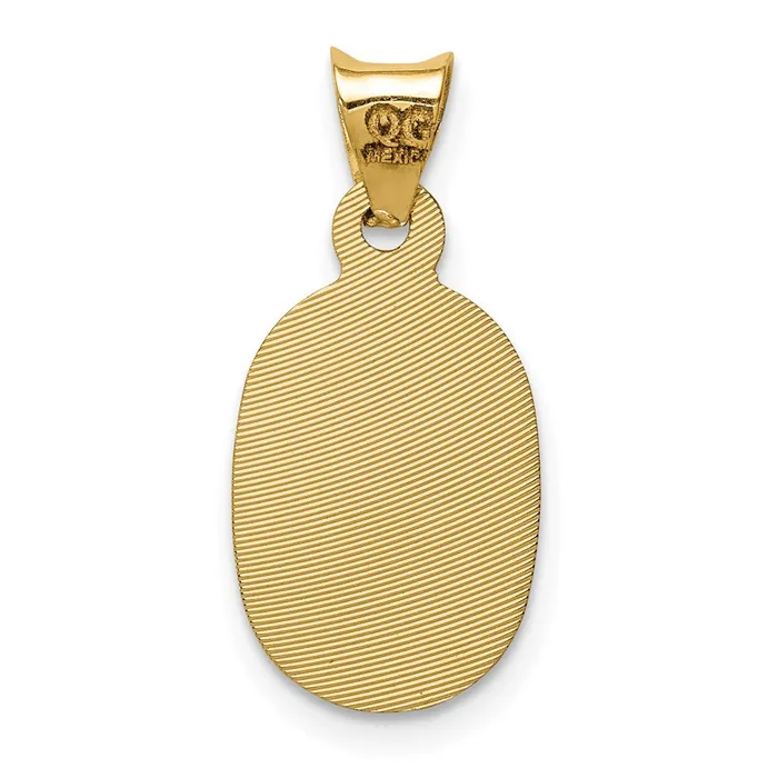 TreasureFineJewelers 14K wRhodium DC Lady Of Guadalupe Oval Pendant Necklaces
