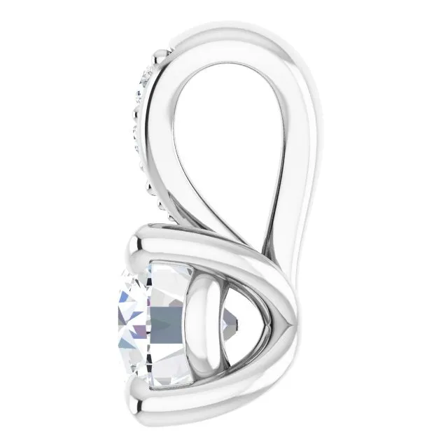 TreasureFineJewelers 14K White Gold 14 Natural Diamond Pendant Necklaces