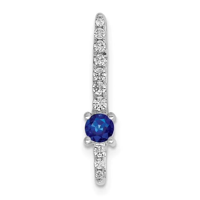 TreasureFineJewelers 14k White Gold Diamond and 18 Sapphire Fancy Chain Slide Necklaces