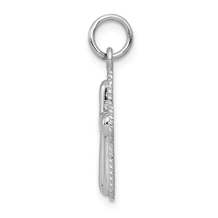 TreasureFineJewelers 14k White Gold Polished Cross Charm Charm Necklaces