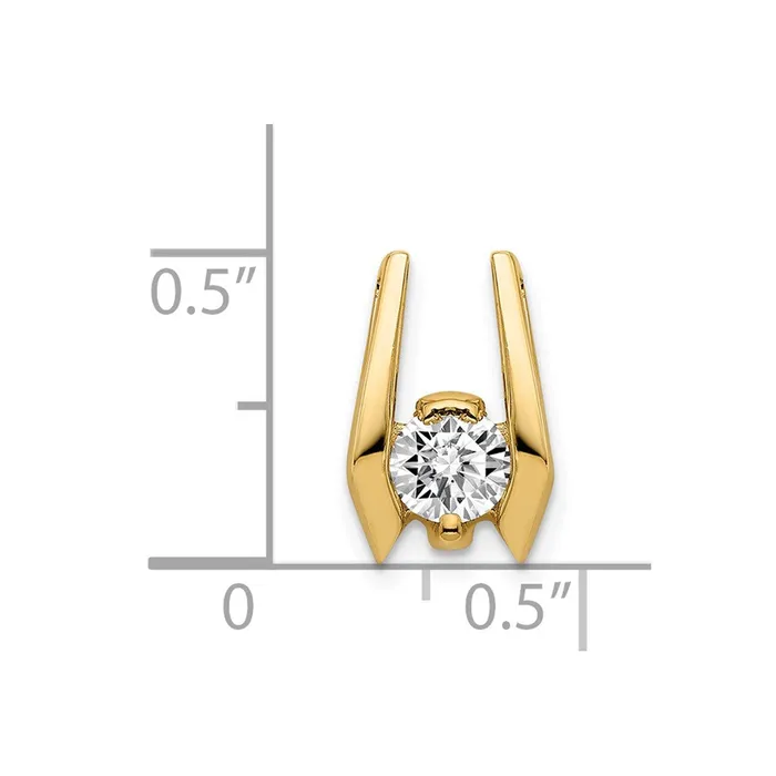 TreasureFineJewelers 14k Yellow Gold 475mm AA Diamond Slide PreStyled Sets