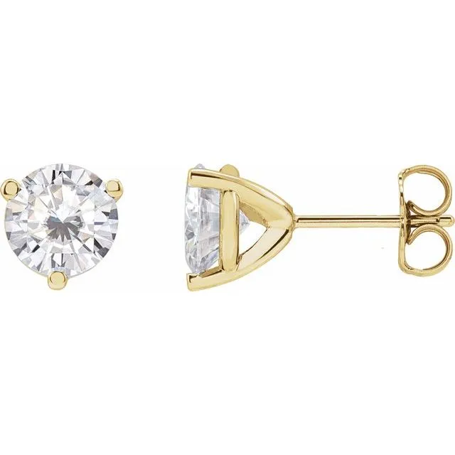 TreasureFineJewelers 14K Yellow Gold 65 mm Round Stuller LabGrown Moissanite Earrings Earrings TreasureFineJewelers 14K Yellow Gold 65 mm Round Stuller LabGrown Moissanite Earrings Earrings