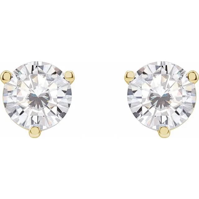 TreasureFineJewelers 14K Yellow Gold 65 mm Round Stuller LabGrown Moissanite Earrings Earrings