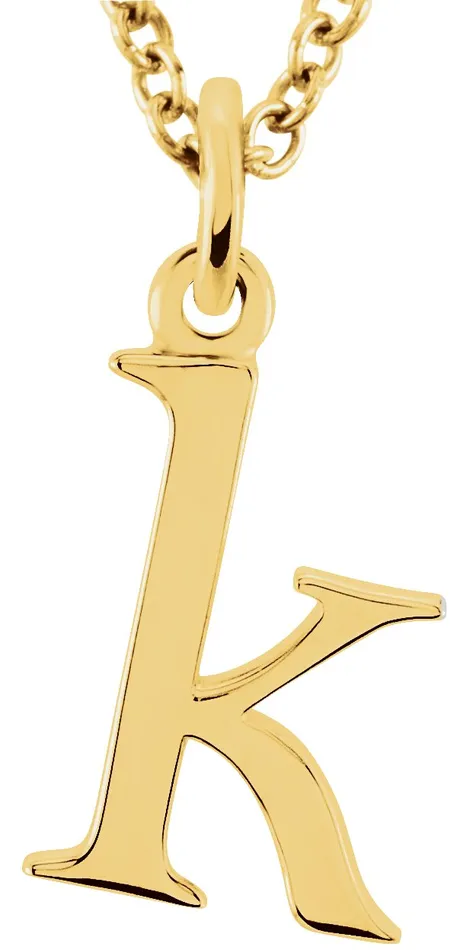 TreasureFineJewelers 14K Yellow Gold Lowercase Initial k 16 Necklace Necklaces TreasureFineJewelers 14K Yellow Gold Lowercase Initial k 16 Necklace Necklaces