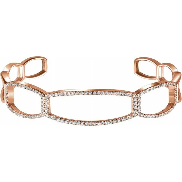 TreasureFineJewelers Bracelets 14K Rose 34 CTW Diamond Cuff 6 14 Bracelet TreasureFineJewelers Bracelets 14K Rose 34 CTW Diamond Cuff 6 14 Bracelet