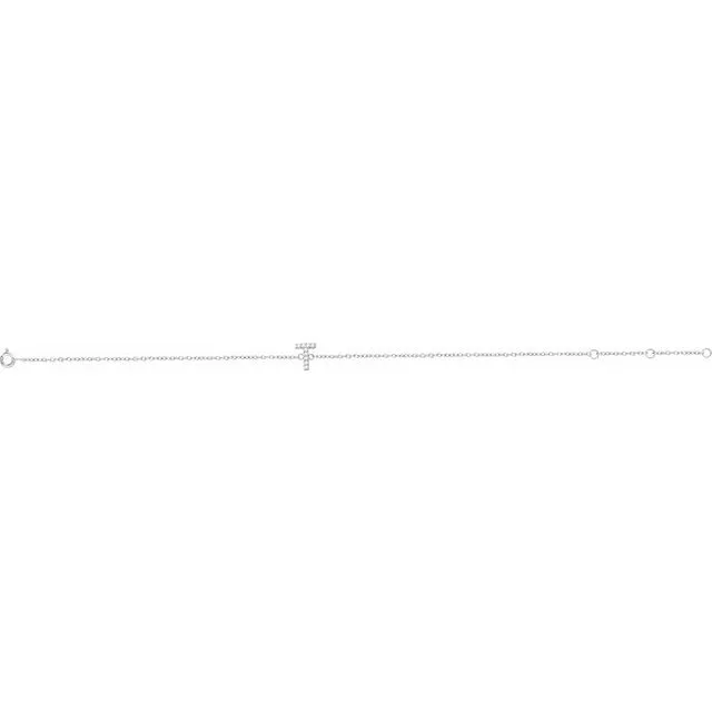 TreasureFineJewelers Bracelets 14K White 05 CTW Diamond Initial T 67 Bracelet