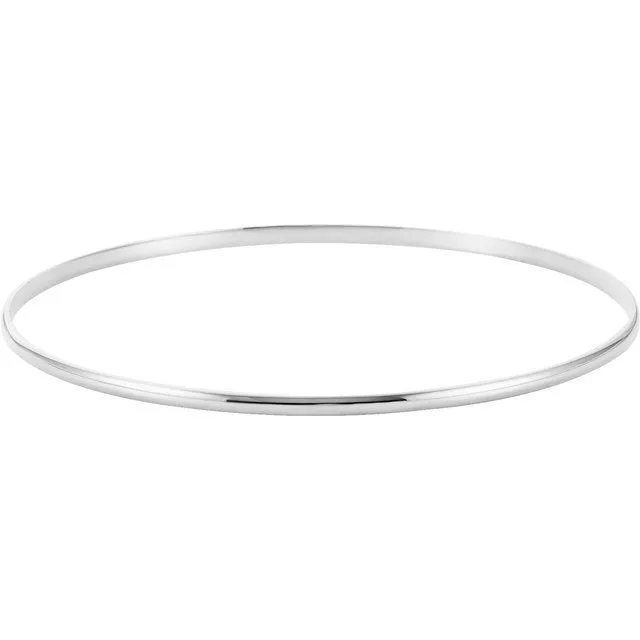 TreasureFineJewelers Bracelets 14K White 2 mm Half Round Bangle 7 12 Bracelet TreasureFineJewelers Bracelets 14K White 2 mm Half Round Bangle 7 12 Bracelet