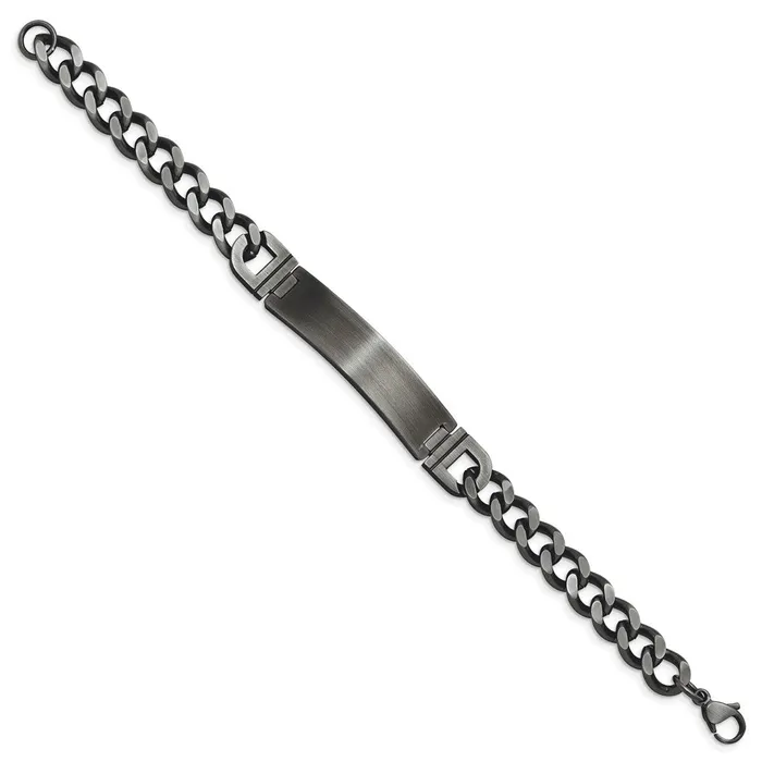 TreasureFineJewelers Bracelets Chisel Stainless Steel Brushed Antiqued White Bronze Plated Curb Chain 875 inch ID Bracelet