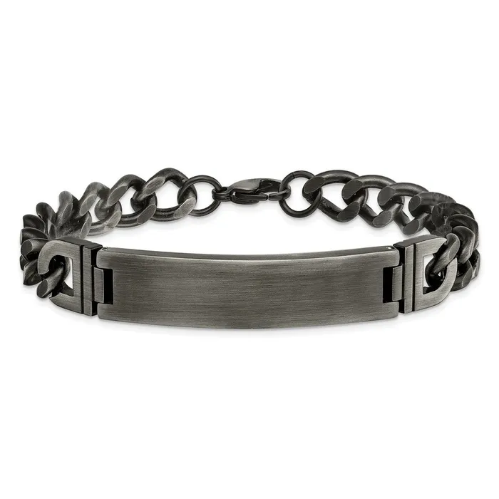 TreasureFineJewelers Bracelets Chisel Stainless Steel Brushed Antiqued White Bronze Plated Curb Chain 875 inch ID Bracelet