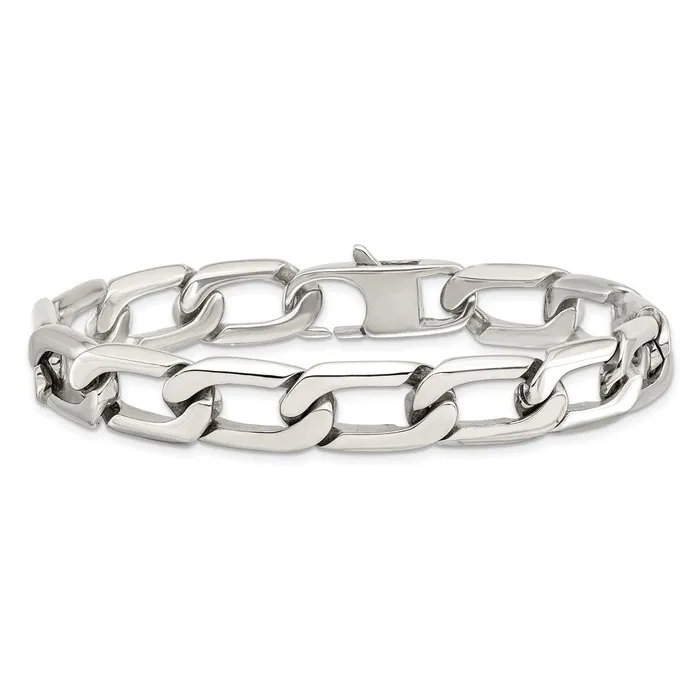 TreasureFineJewelers Bracelets Chisel Stainless Steel Polished 85 inch Open Link Bracelet