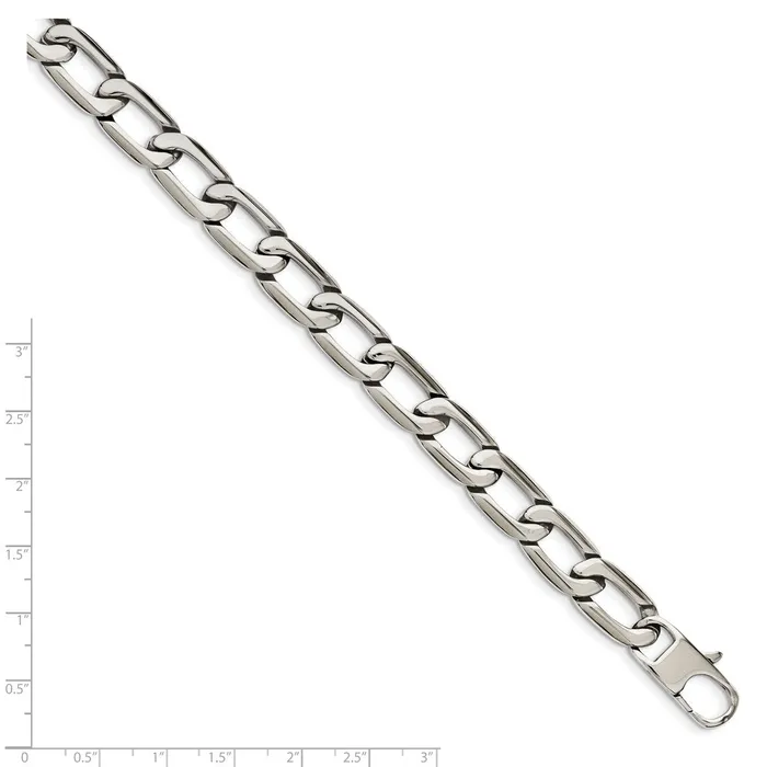 TreasureFineJewelers Bracelets Chisel Stainless Steel Polished 85 inch Open Link Bracelet