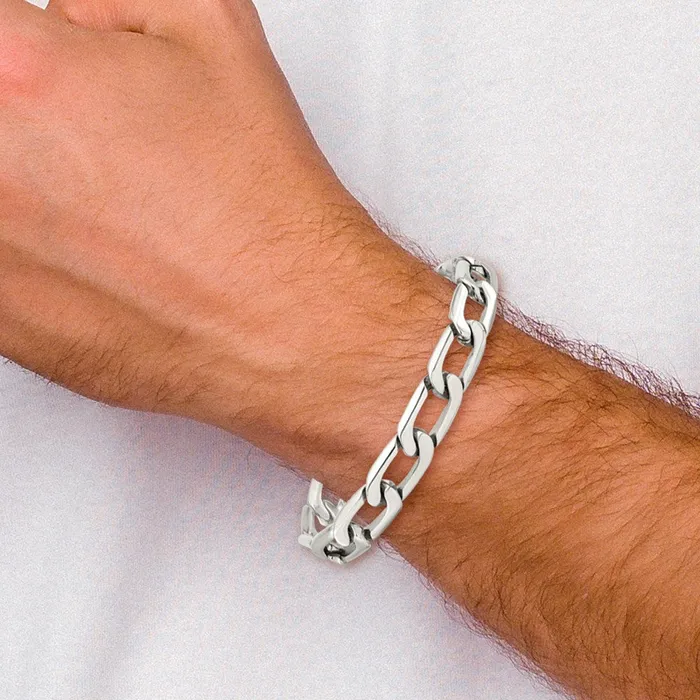 TreasureFineJewelers Bracelets Chisel Stainless Steel Polished 85 inch Open Link Bracelet