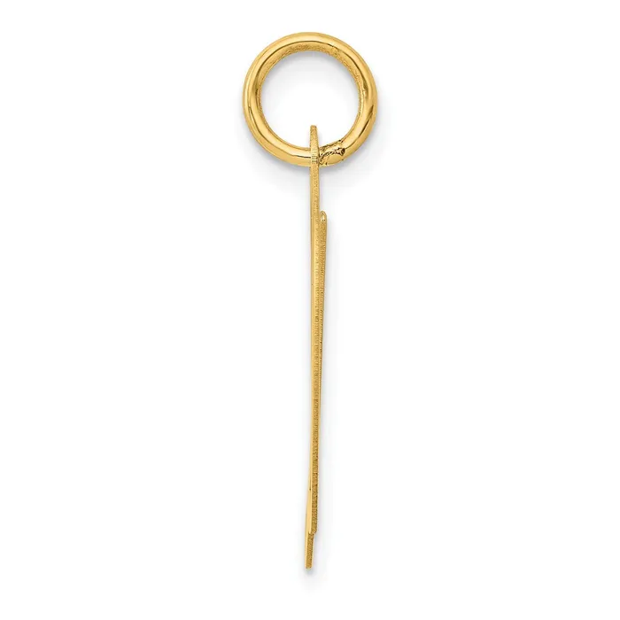 TreasureFineJewelers Charm Necklaces 10k Yellow Gold Large Fancy Script Letter D Initial Charm