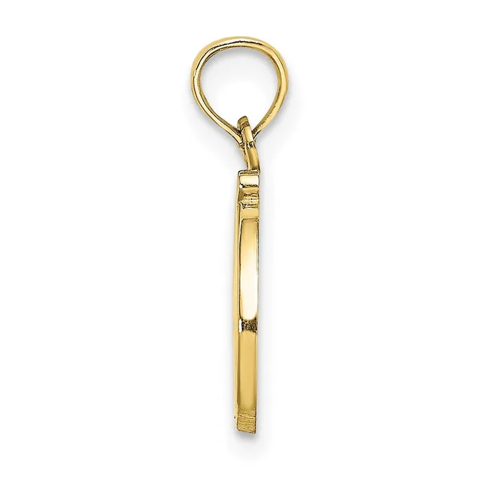 TreasureFineJewelers Charm Necklaces 10k Yellow Gold Polished D Script Initial Charm