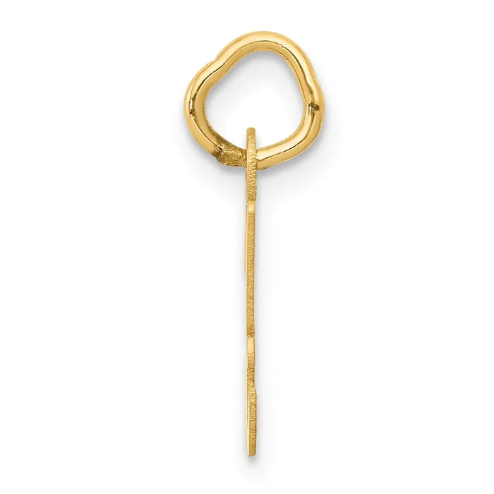 TreasureFineJewelers Charm Necklaces 10k Yellow Gold Small Script Initial H Charm