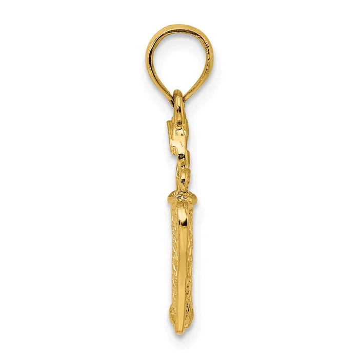 TreasureFineJewelers Charm Necklaces 14k 3D Golfer in Swing Charm