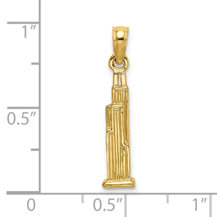 TreasureFineJewelers Charm Necklaces 14K 3D WillisTower Chicago Charm