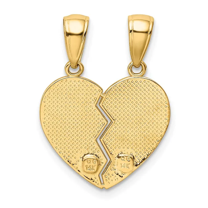 TreasureFineJewelers Charm Necklaces 14k BIG SISTERLITTLE SISTER Breakapart Charm
