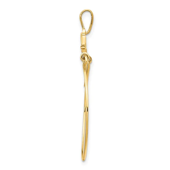 TreasureFineJewelers Charm Necklaces 14k Double Dolphins Charm Holder Pendant