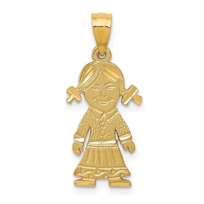 TreasureFineJewelers Charm Necklaces 14K Girl Charm