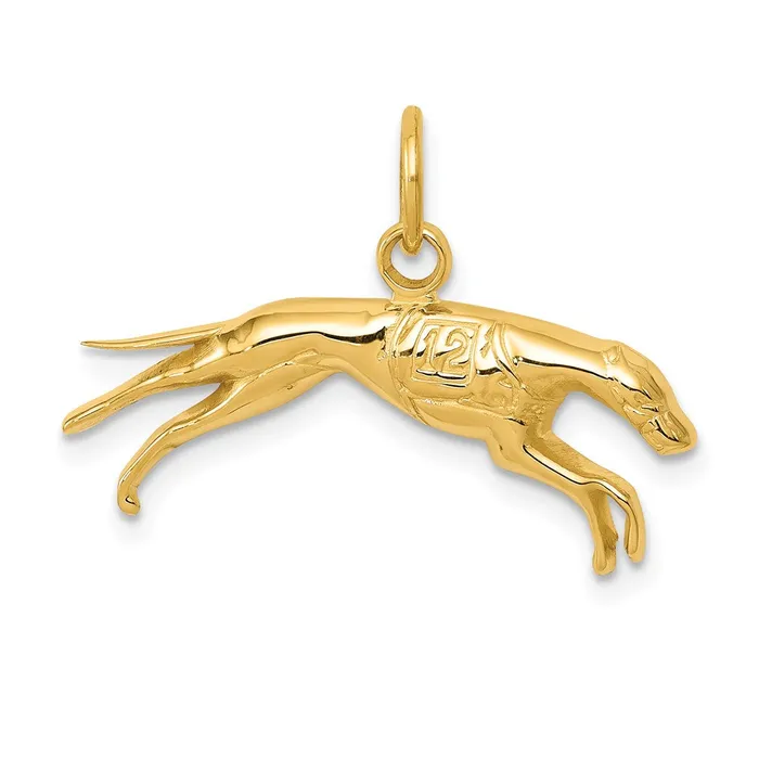TreasureFineJewelers Charm Necklaces 14k Greyhound Charm