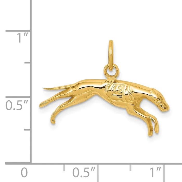 TreasureFineJewelers Charm Necklaces 14k Greyhound Charm