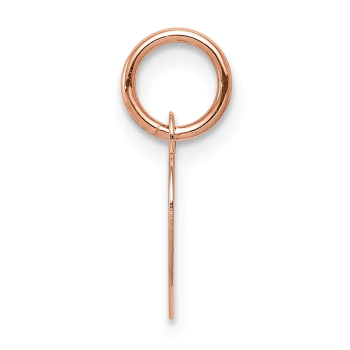 TreasureFineJewelers Charm Necklaces 14k Rose Gold Plain 013 Gauge Engraveable Heart Disc Charm